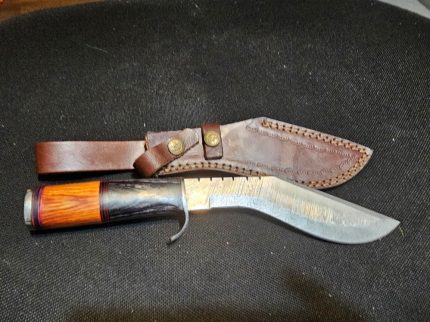 Kukri 18  12 Damascus Stained Wood